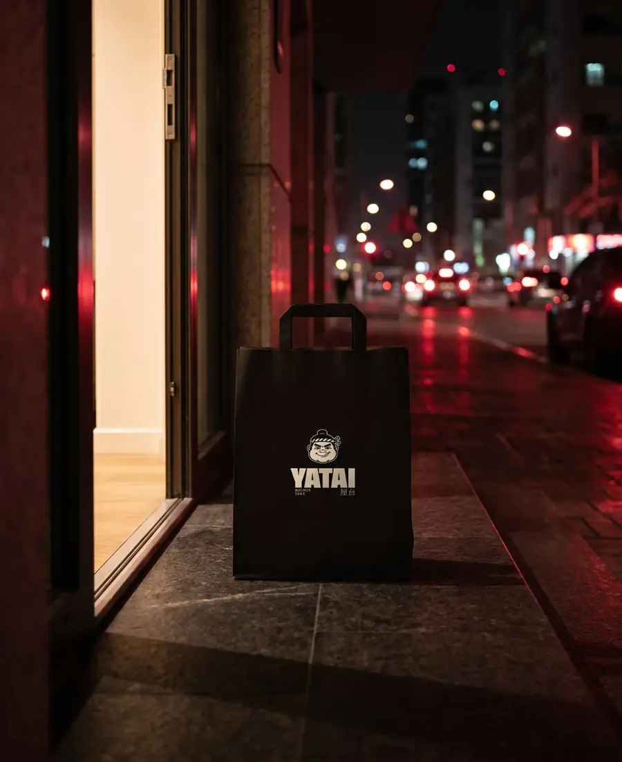 The YATAI bag on the street at night